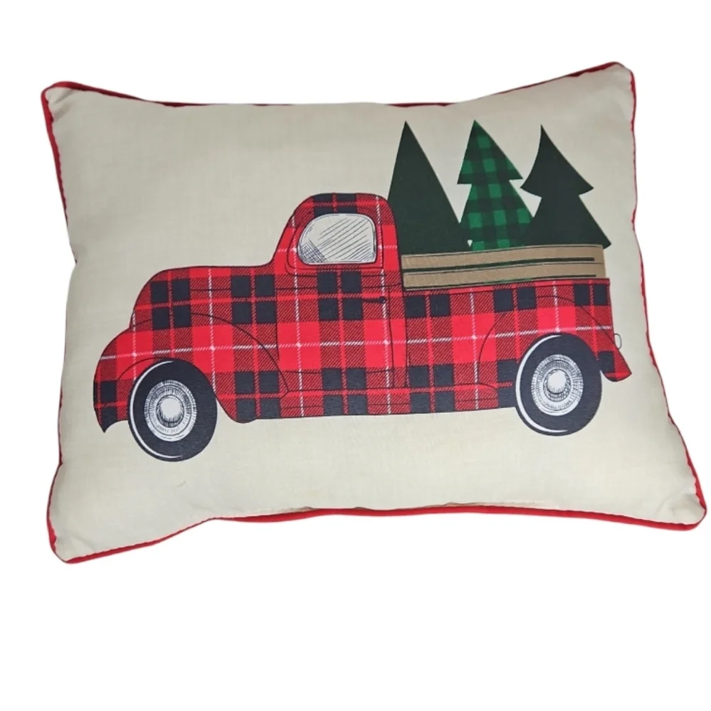 Holiday Farm Truck Rectangle Pillows Set of 2